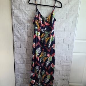 Sadie & Sage Floral Tropical Navy Blue Maxi Dress NWT Size Small